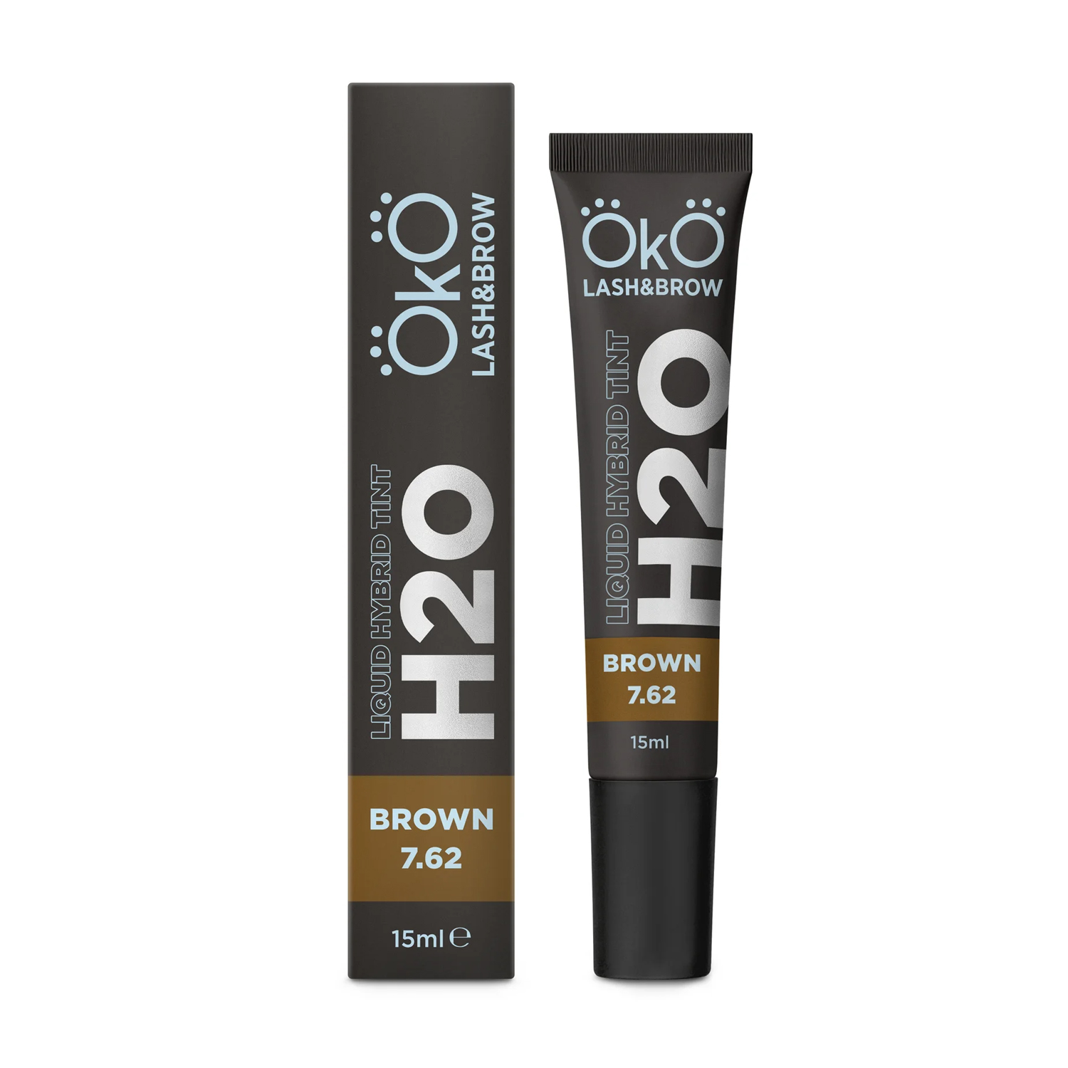 Фарба для брів та вій OkO Lash &amp; Brow Liquid Hybrid Tint H2O, 7.62 Brown, 15 мл